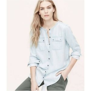 Ann Taylor Loft Chambray Softened Shirt Size S